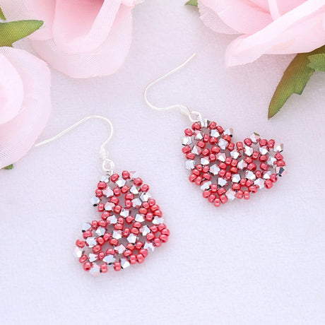 DIY Ohrringe - Kit „Rubinfunkeln“ – Rot & Silber - PerlineBeads SA