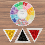DIY Schmuck - Bundle: Acrylperlen, elastischen Faden & Glasrondellen (Rot/Schwarz/Gelb) – 15 % - PerlineBeads SA