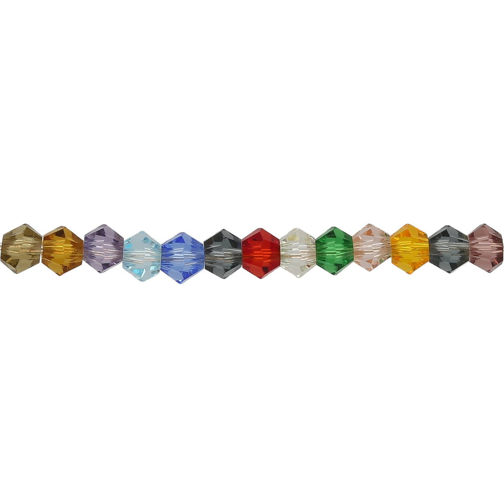 Doppelkegel 3 mm – aus Glas – Farbenmix - PerlineBeads