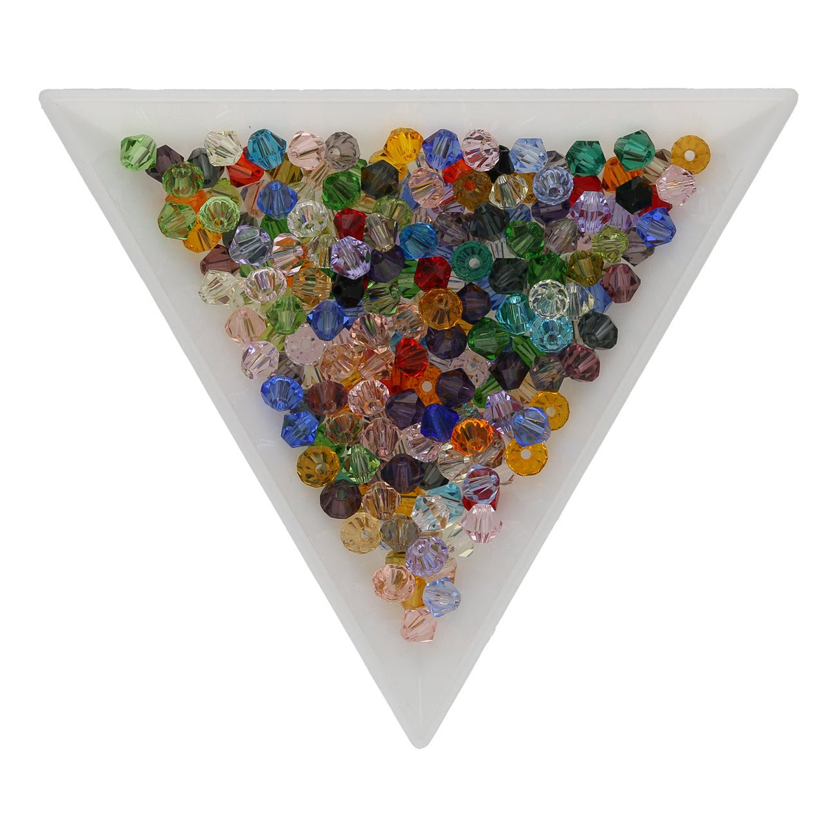 Doppelkegel 4 mm – aus Glas – Farbenmix - PerlineBeads