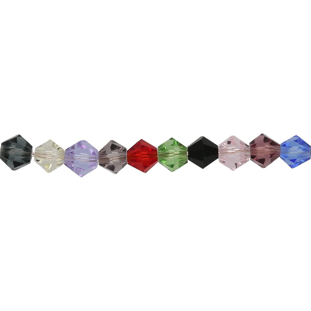 Doppelkegel 4 mm – aus Glas – Farbenmix - PerlineBeads