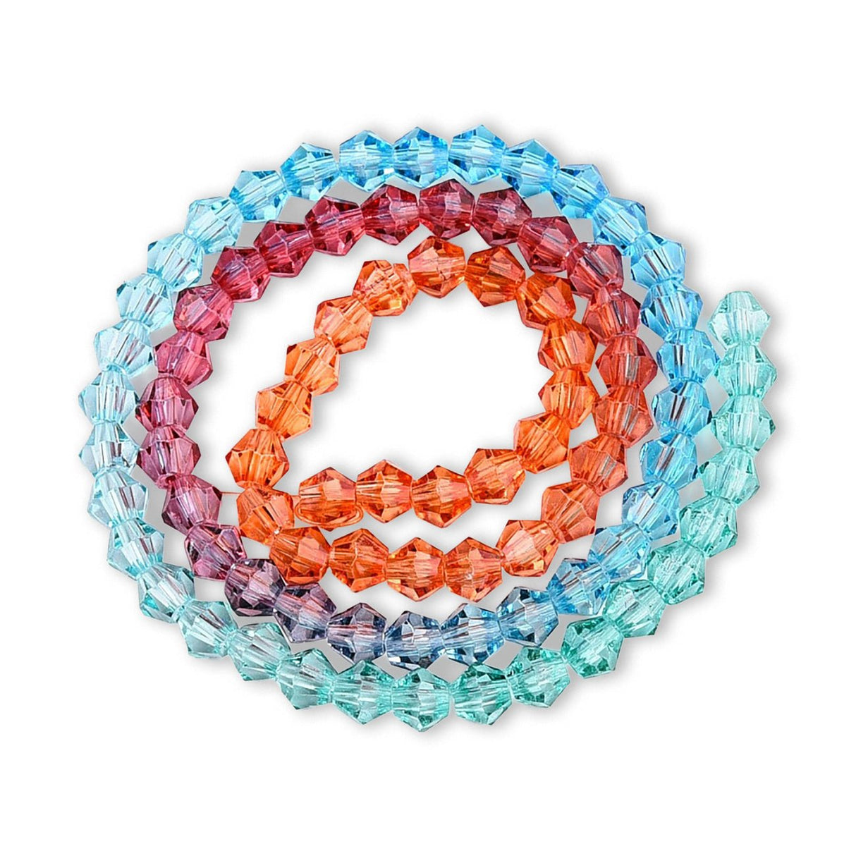Doppelkegel aus Glas ⋅ 6 mm ⋅ Coral Breeze - PerlineBeads SA