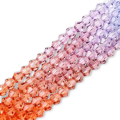 Doppelkegel aus Glas ⋅ 6 mm ⋅ Forest Rainbow - PerlineBeads SA