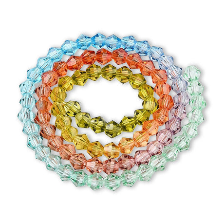 Doppelkegel aus Glas ⋅ 6 mm ⋅ Forest Rainbow - PerlineBeads SA