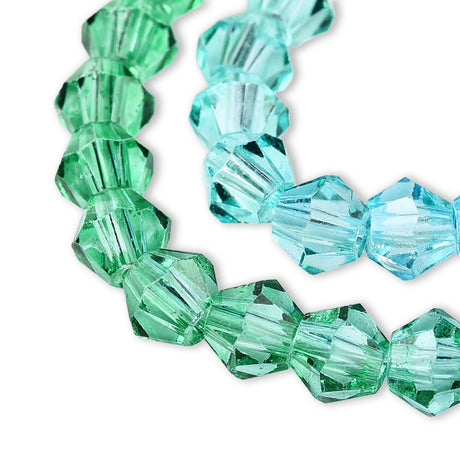 Doppelkegel aus Glas ⋅ 6 mm ⋅ Lagoon Breeze - PerlineBeads SA