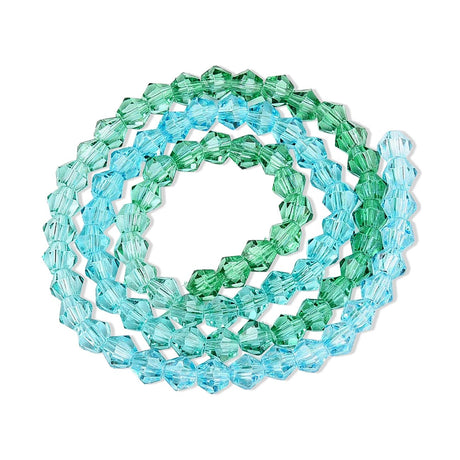Doppelkegel aus Glas ⋅ 6 mm ⋅ Lagoon Breeze - PerlineBeads SA