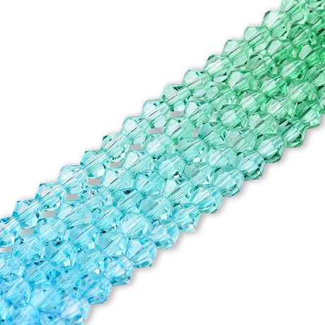 Doppelkegel aus Glas ⋅ 6 mm ⋅ Lagoon Breeze - PerlineBeads SA