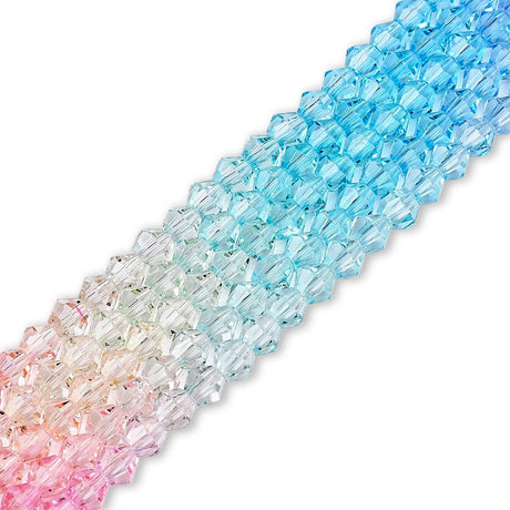 Doppelkegel aus Glas ⋅ 6 mm ⋅ Pastel Splash - PerlineBeads SA