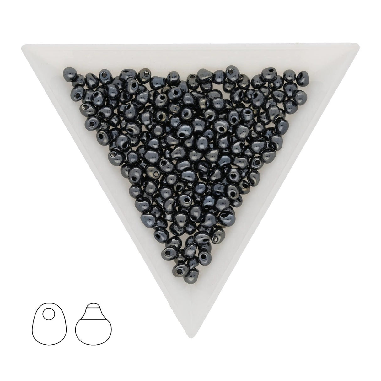 Drop Beads 3,4 mm – Gunmetal - PerlineBeads SA
