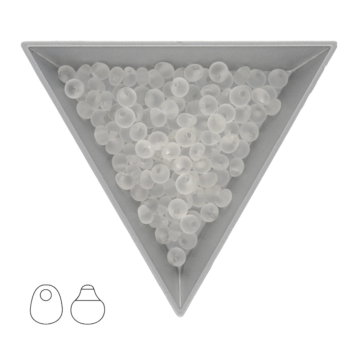 Drop Beads 3,4 mm – Matte Transparent Crystal - PerlineBeads SA