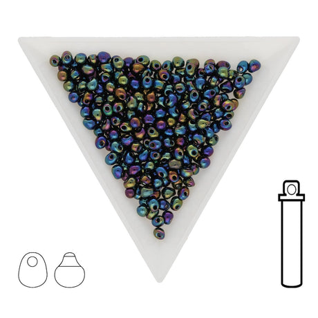 Drop Beads 3,4 mm – Mixed Blue/Green Iris - PerlineBeads SA