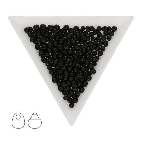 Drop Beads 3,4 mm – Opaque Black - PerlineBeads SA