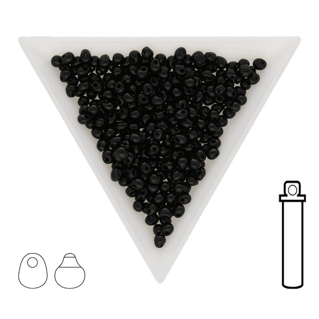 Drop Beads 3,4 mm – Opaque Black - PerlineBeads SA