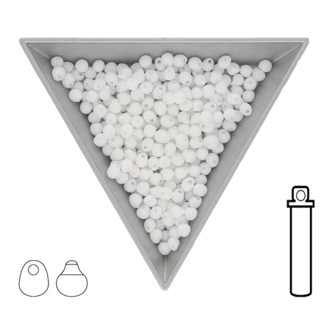 Drop Beads 3,4 mm – Opaque White - PerlineBeads SA
