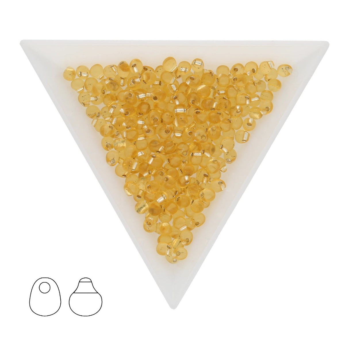 Drop Beads 3,4 mm – Transparent Silver Lined Gold - PerlineBeads SA