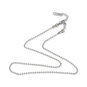 Edelstahl Kugelkette 40 cm – Farbe Stahl - PerlineBeads SA