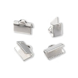 Edeltahl Bandklemme 10 mm - Silberfarbig - PerlineBeads SA