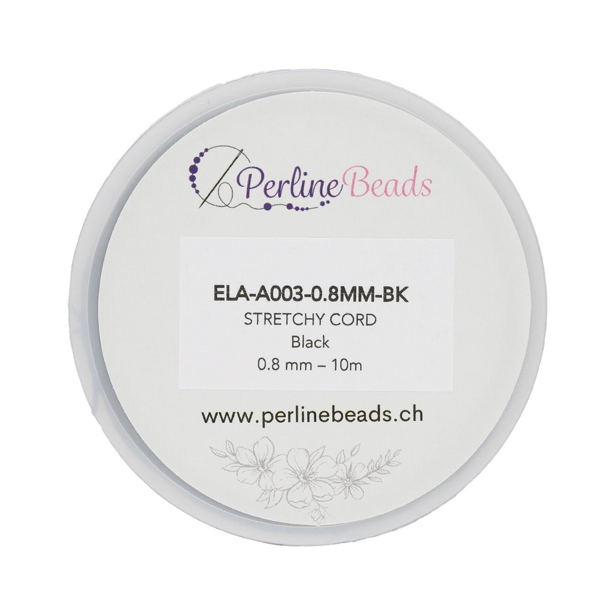 Elastischen Faden Stretchy Cord 0,8 mm - Schwarz - PerlineBeads SA