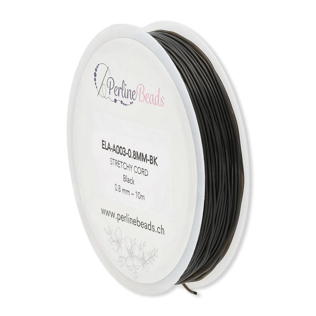 Elastischen Faden Stretchy Cord 0,8 mm - Schwarz - PerlineBeads SA