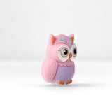 Eule Focal-Bead • 3D-Silikonperle in Pink mit Kulleraugen - PerlineBeads SA