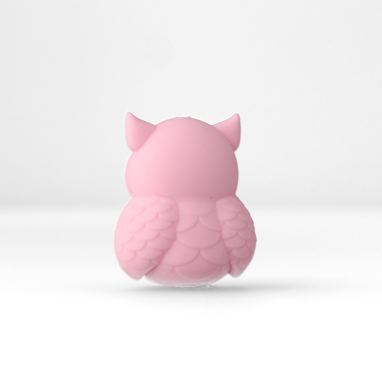 Eule Focal-Bead • 3D-Silikonperle in Pink mit Kulleraugen - PerlineBeads SA