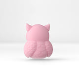 Eule Focal-Bead • 3D-Silikonperle in Pink mit Kulleraugen - PerlineBeads SA