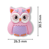 Eule Focal-Bead • 3D-Silikonperle in Pink mit Kulleraugen - PerlineBeads SA
