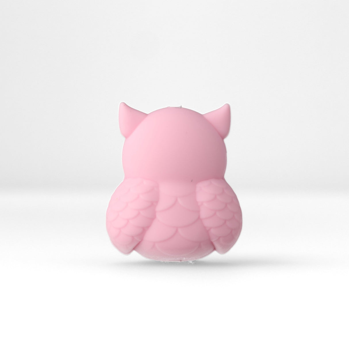 Eule Focal-Bead • 3D-Silikonperle in Pink mit Kulleraugen - PerlineBeads SA