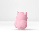 Eule Focal-Bead • 3D-Silikonperle in Pink mit Kulleraugen - PerlineBeads SA