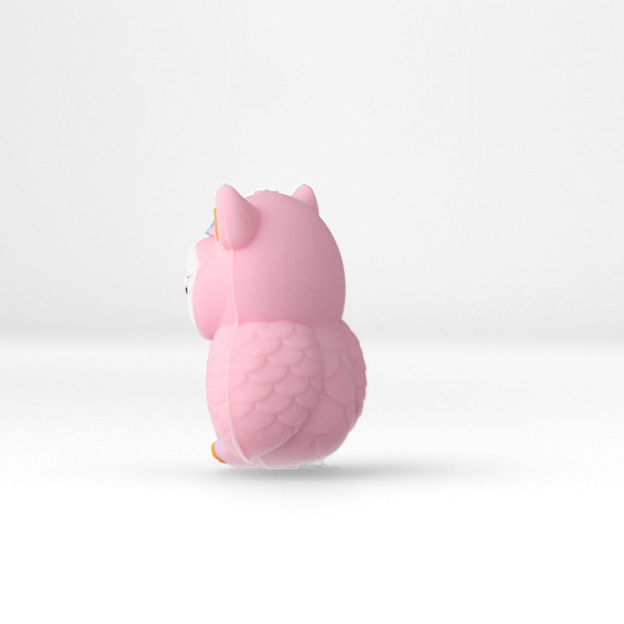 Eule Focal-Bead • 3D-Silikonperle in Pink mit Kulleraugen - PerlineBeads SA
