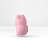 Eule Focal-Bead • 3D-Silikonperle in Pink mit Kulleraugen - PerlineBeads SA