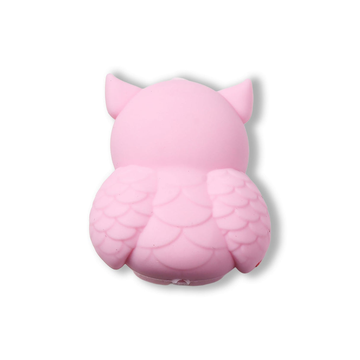 Eule Focal-Bead • 3D-Silikonperle in Pink mit Kulleraugen - PerlineBeads SA