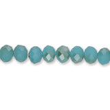 Facettierte Glas - Rondellen 6x4 mm – Medium Turquoise - PerlineBeads SA