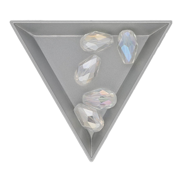 Facettierte Tropfen 15 x 10 mm – Crystal AB - PerlineBeads SA
