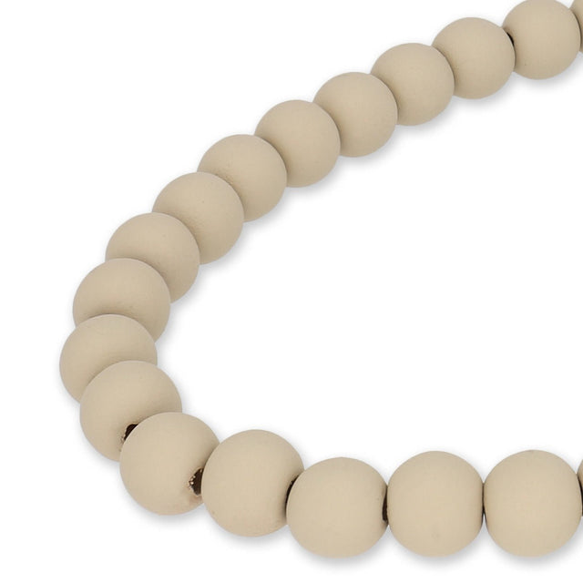 Farbige Holzperlen – ca. Ø 10 mm - Beige - PerlineBeads SA