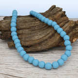 Farbige Holzperlen – ca. Ø 10 mm - Hellblau - PerlineBeads SA