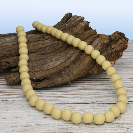 Farbige Holzperlen – ca. Ø 10 mm - Hellgelb - PerlineBeads SA