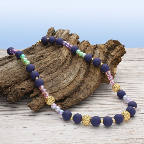 Farbige Holzperlen – ca. Ø 10 mm - Violett - PerlineBeads SA