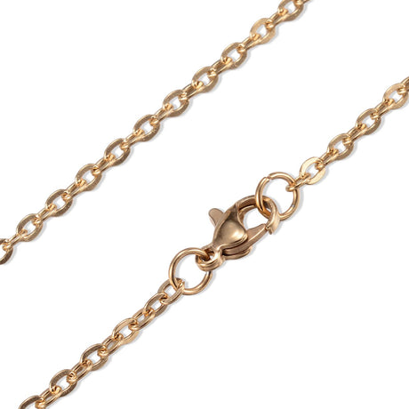 Fertige Halskette 45 cm – Edelstahl – Farbe Gold - PerlineBeads SA