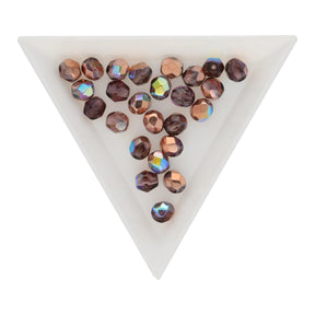 Fire polished 6 mm Glasperlen - Light Amethyst Copper Rainbow - PerlineBeads SA