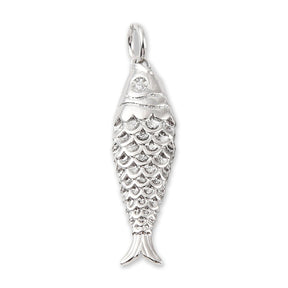 Fisch-Anhänger • Platinfarben • 25.5 x 7 mm - PerlineBeads SA