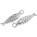Fisch-Anhänger • Platinfarben • 25.5 x 7 mm - PerlineBeads SA