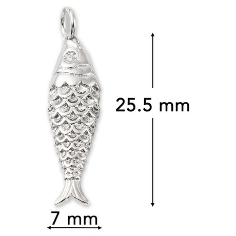 Fisch-Anhänger • Platinfarben • 25.5 x 7 mm - PerlineBeads SA