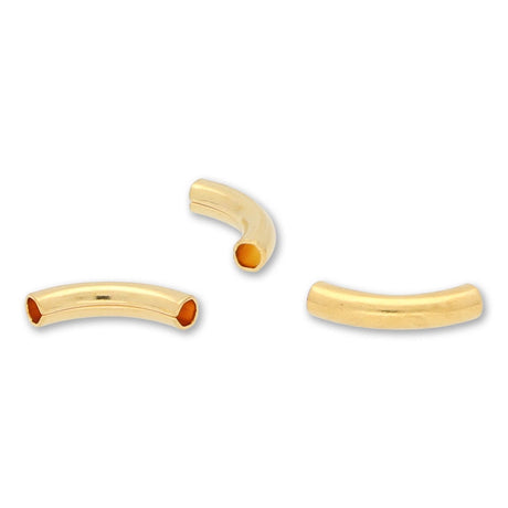 Gebogene Metallrohre "Tube Spacer" – Goldfarben, 8 mm (20 Stück) - PerlineBeads SA