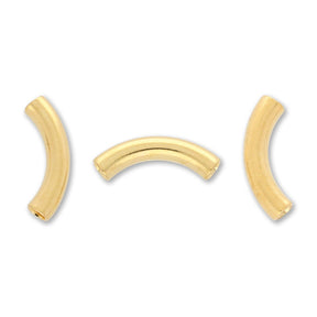 Gebogene Metallrohre "Tube Spacer" – Goldfarben, 8 mm (20 Stück) - PerlineBeads SA