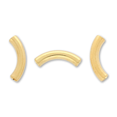 Gebogene Metallrohre "Tube Spacer" – Goldfarben, 8 mm (20 Stück) - PerlineBeads SA