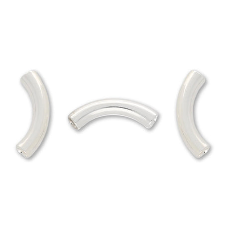 Gebogene Spacer Röhrchen – Silberfarben, 8mm (20 Stück) - PerlineBeads SA