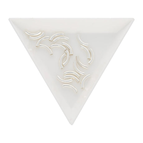 Gebogene Spacer Röhrchen – Silberfarben, 8mm (20 Stück) - PerlineBeads SA