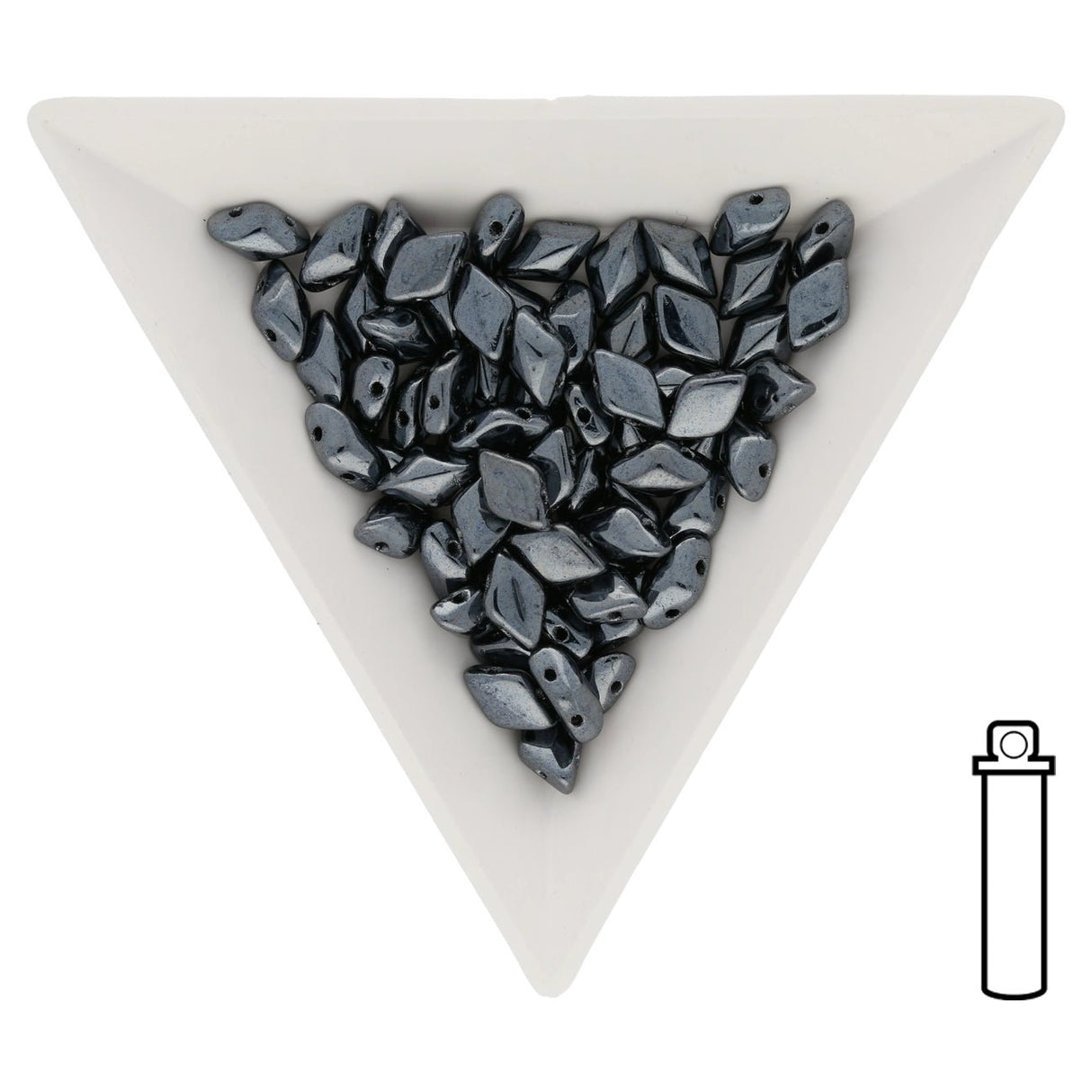 GemDuo - Jet Hematite - PerlineBeads SA