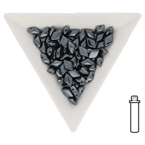 GemDuo - Jet Hematite - PerlineBeads SA